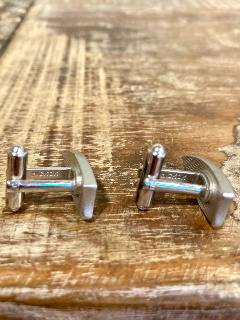 Vintage Hickok Fleur‑de‑Lis Shield Cufflinks USA Made Mid‑Century Men’s Jewelry - Picture 8 of 11